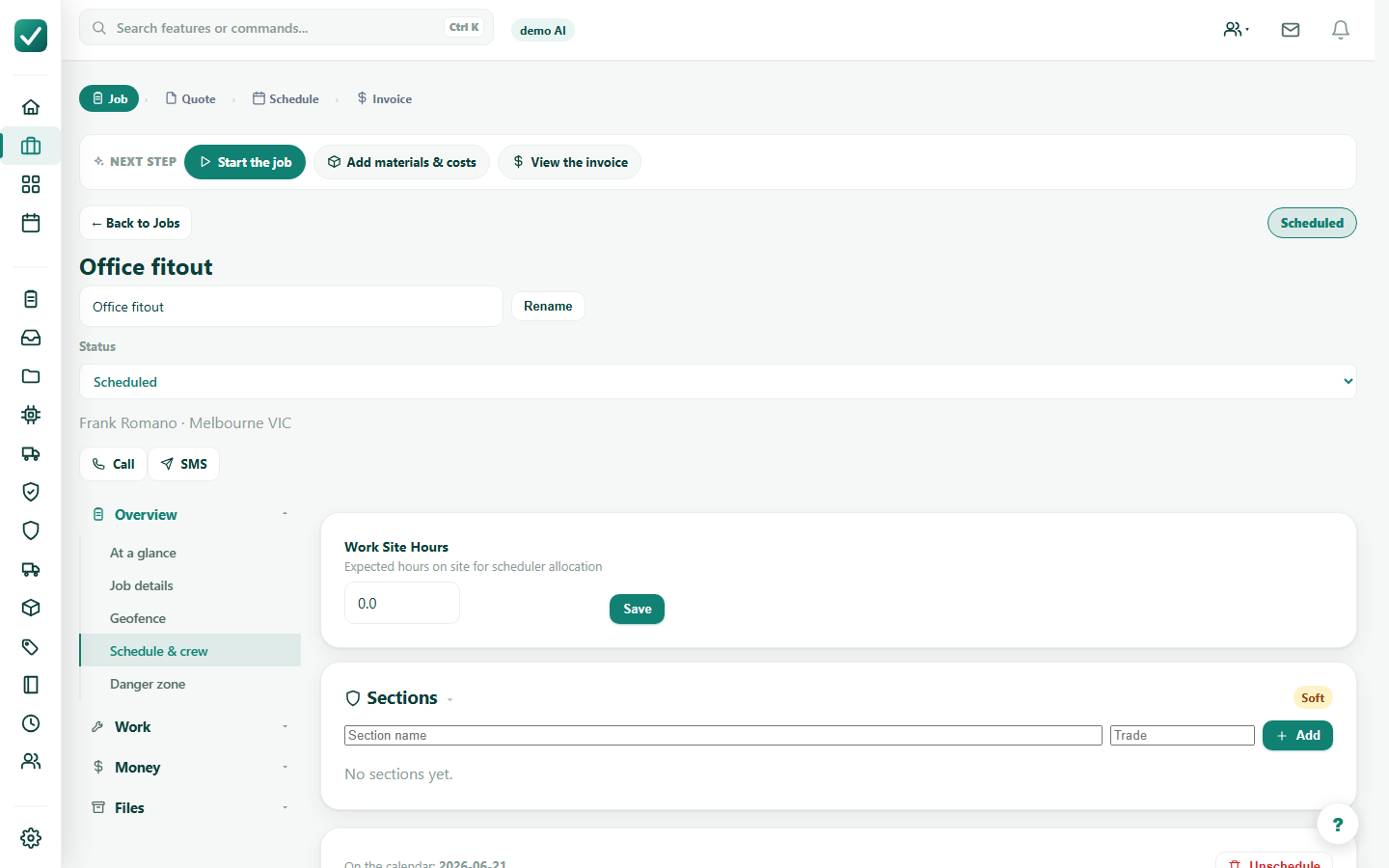 Manage licences and compliance - Attach records to a job